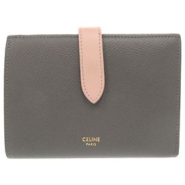 Céline Celine Multifunktions-Gürtelgeldbörse aus grauem Leder Braun