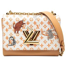 Louis Vuitton Monogram Catogram Twist MM Grace Coddington Weiß Weiß