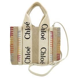Chloé Beige Small Canvas Stitch Woody Tote Andere