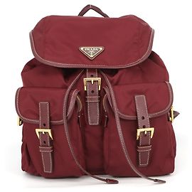 Prada Triangle Backpack in Bordeaux Dark red