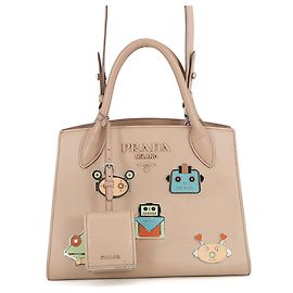 Prada Pink Beige Handbag Beige