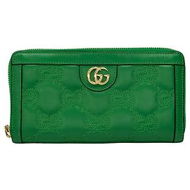 Gucci Green Leather Long Wallet Green