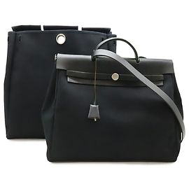 Hermès Hermes Herbag MM Handbag in Black Black