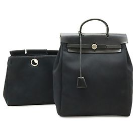 Hermès HERMES Herbag Ad PM Mochila Bolsa de mão Preto