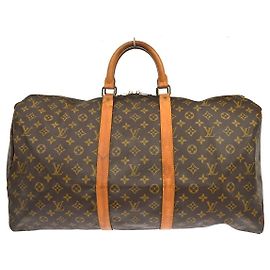 Bolsa Keepall Louis Vuitton em canvas Monogram 55 Marrom