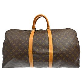 Bolsa Keepall Louis Vuitton em canvas Monogram 55 Marrom