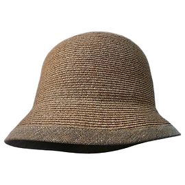 Hermès Dark Beige Linen Summer Hat T57 Brown Light brown