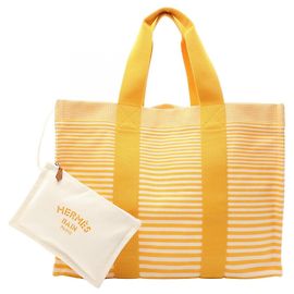 Hermès Sac à main Hermes Bayadère Bouton d'Or Blanc Jaune