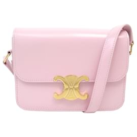 Céline NEUE CELINE TRIOMPHE TEEN 188423 LEDER SCHULTERTASCHE ROSA Pink