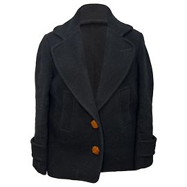 See by Chloé Single Breasted Coat in Black Wool Black