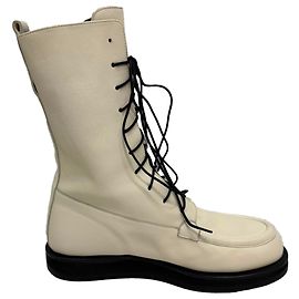 Botas de combate com cadarço Patty da The Row em couro branco Branco