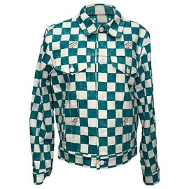 Chaqueta Trucker Louis Vuitton Damier Denim en algodón verde Verde