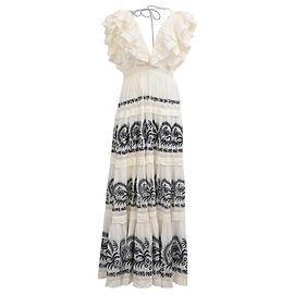 Vestido largo Marjorie de Ulla Johnson en algodón blanco Blanco
