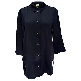 Khaite Button-Down Shirt in Navy Blue Acetate Blue Navy blue