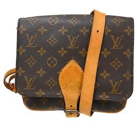 Louis Vuitton Cartouchiere Handbag Monogram Canvas MM Brown
