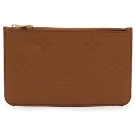 Louis Vuitton Neverfull Monogram Empreinte Pouch Brown Cognac