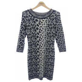 Vestido Christian Dior Marrom Preto Estampa de leopardo