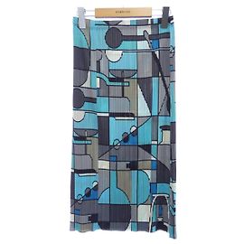 Issey Miyake Jupe plissée Pleats Please Noir Bleu Beige Bleu clair