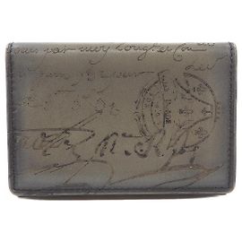 Berluti Imbuiascrit Leather Card Case Brown