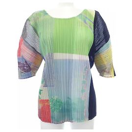 Autre Marque Top Pleats Please Verde
