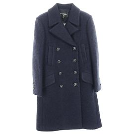 Casaco de lã e mohair Chanel Azul Azul marinho