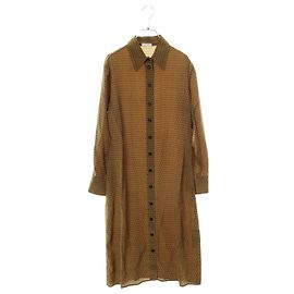 Robe en soie Salvatore Ferragamo Marron Bleu Multicolore
