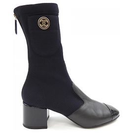 Chanel Leather Boots Black