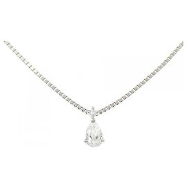 Autre Marque Gstb Platinum Diamond Halskette Silber