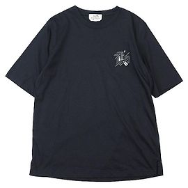 Hermès Hermes Lambskin Patch Cotton T Shirt Blue Other