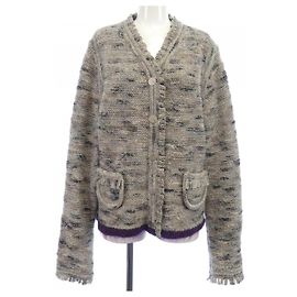 Giacca Chanel senza collo Marrone Beige