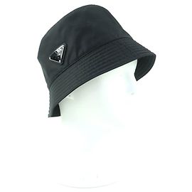 Prada Re-Nylon Triangle Logo Hat Black