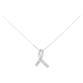 Autre Marque Colar de ouro branco e diamantes Au750 Prata