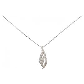Autre Marque Colar de platina e diamantes Prata