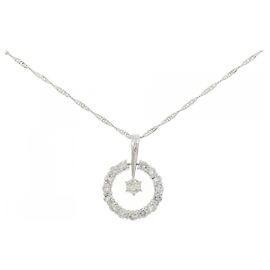 Autre Marque Platin-Diamant-Halskette Silber