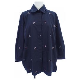 Autre Marque Patou Baumwollhemd Blau Marineblau