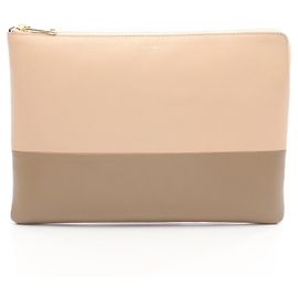 Céline Clutch de couro Celine Bege