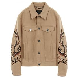 Casaco de lã camel Versace Marrom Bege