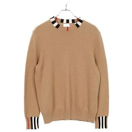 Punto de cachemira con ribete de rayas Icon de Burberry Castaño Multicolor