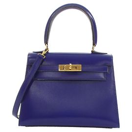 Hermès Hermes Mini Kelly Box Calf Blue