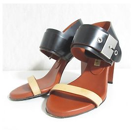 Sandales à talons hauts en cuir Acne Studios Marron Noir