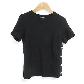 Chanel Kaschmir-Kurzarm-Strickpullover Schwarz