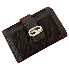 Gucci Leather Nylon Key Case Black
