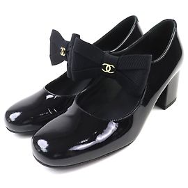 Chanel Merry Jane COCO Mark Lackleder-Pumps Schwarz