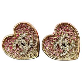Pendientes Chanel Coco Mark Heart Dorado