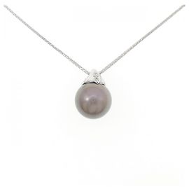 Autre Marque Collana con perla nera K18WG Nero