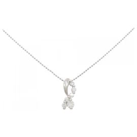 Autre Marque Platin-Diamant-Halskette Silber
