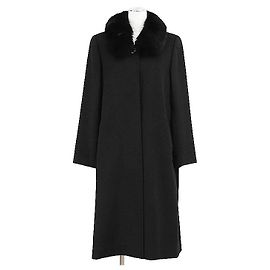 Balmain Cashmere Long Coat Black