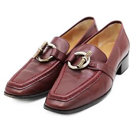 Hermès Mocassin Kelly en cuir Hermes Marron Bordeaux