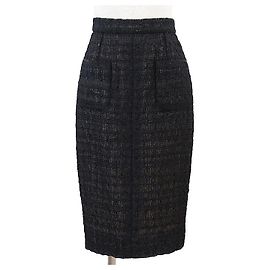 Gonna in tweed e mesh Chanel Nero