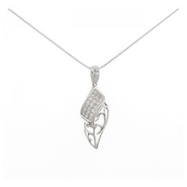 Autre Marque Colar de ouro branco Au750 e diamantes Prata